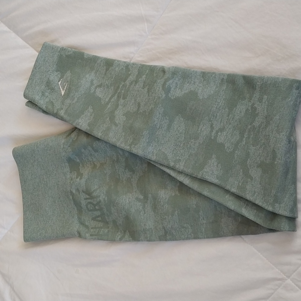 Gymshark Leggings Green Light Camo Womens Small